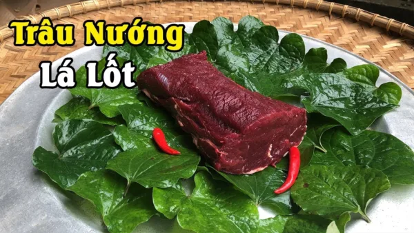 Thịt trâu cuốn lá lốt nướng - thơm ngon ault